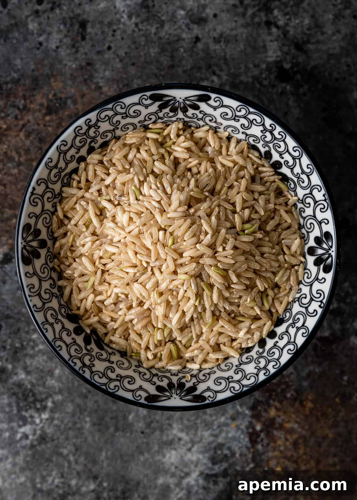 dry rice in a bowl