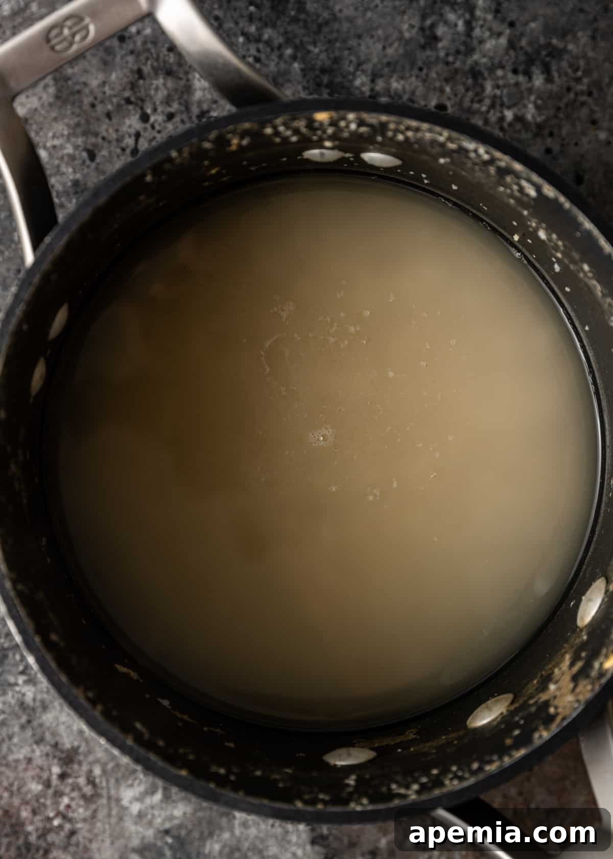 liquid in a pan