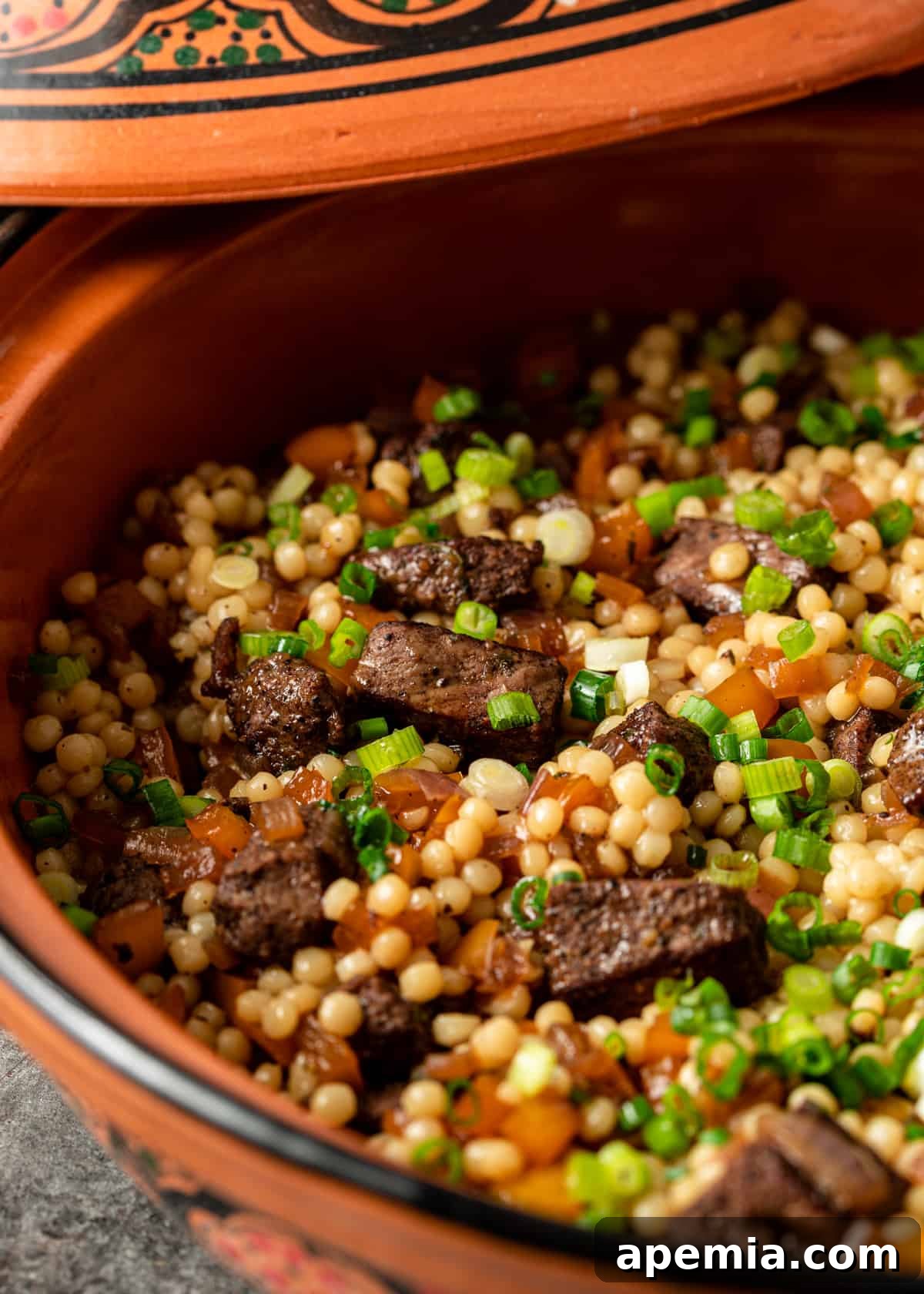 close up of Lamb and Pearl Couscous Recipe