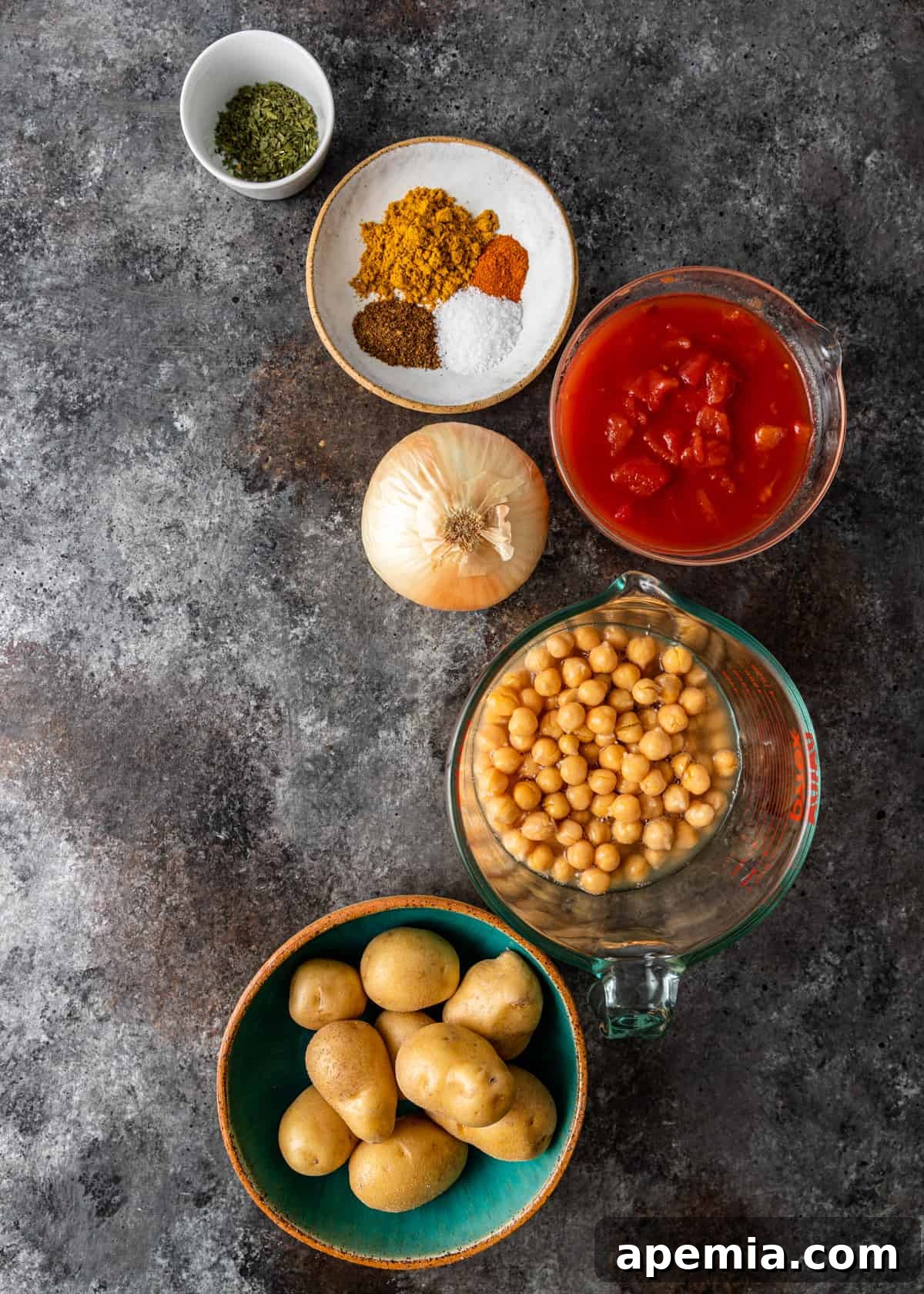 chickpea curry ingredients