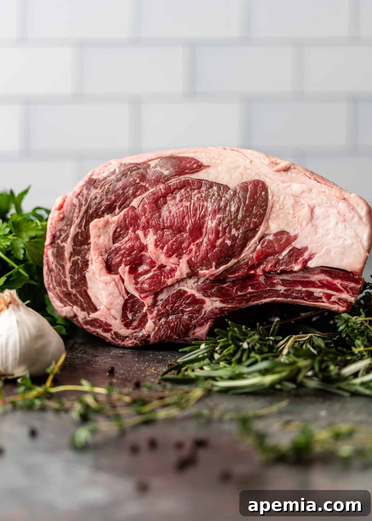 side view: prime rib