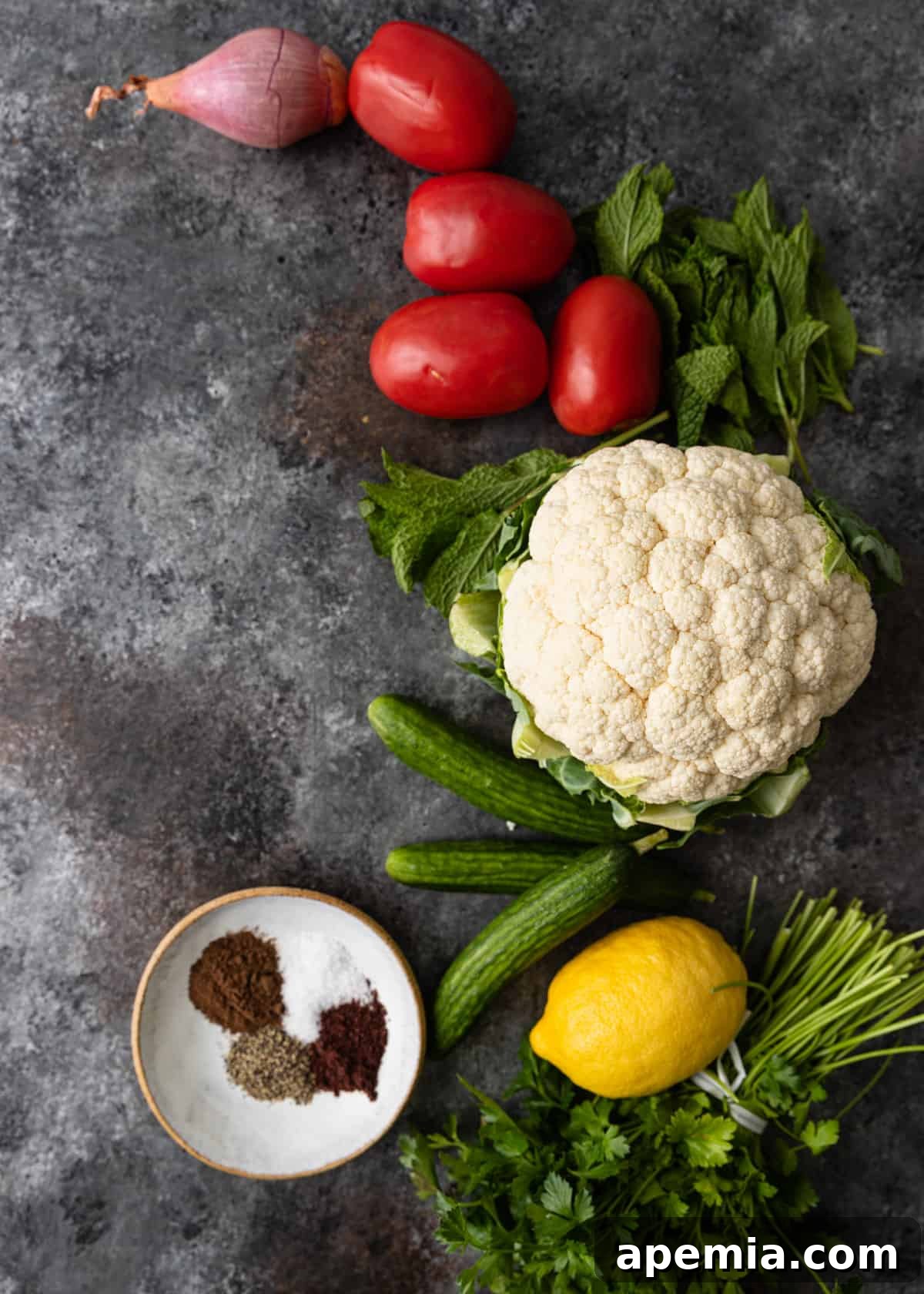cauliflower tabbouleh ingredients