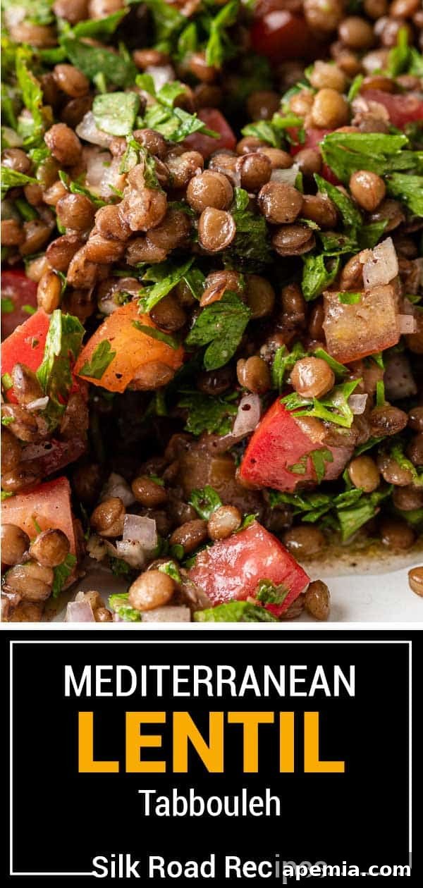 titled image (and shown): Mediterranean lentil tabbouleh