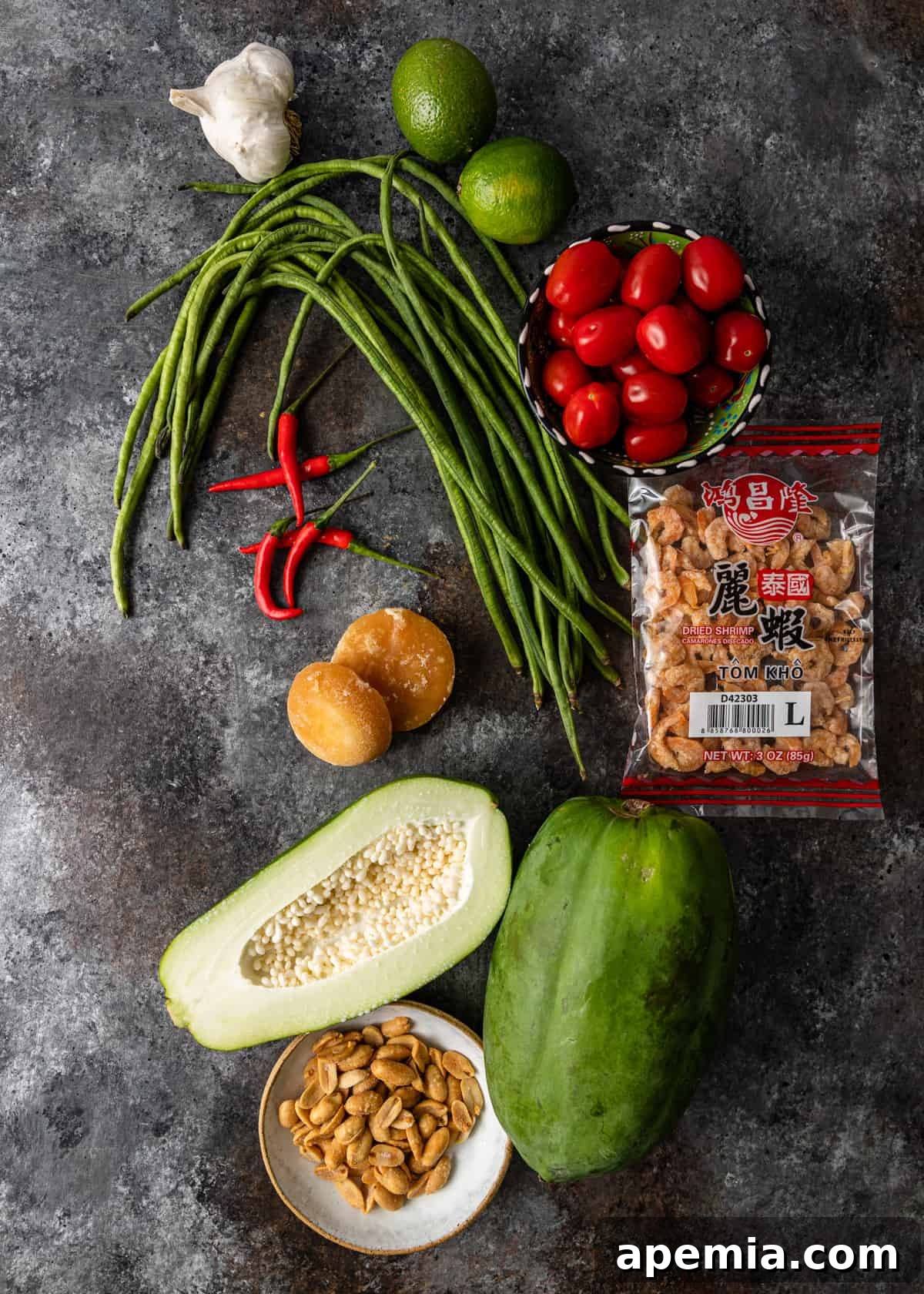 overhead: ingredients for som tum