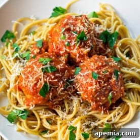 Beautifully prepared Roman Style Meatballs, ready to be served.