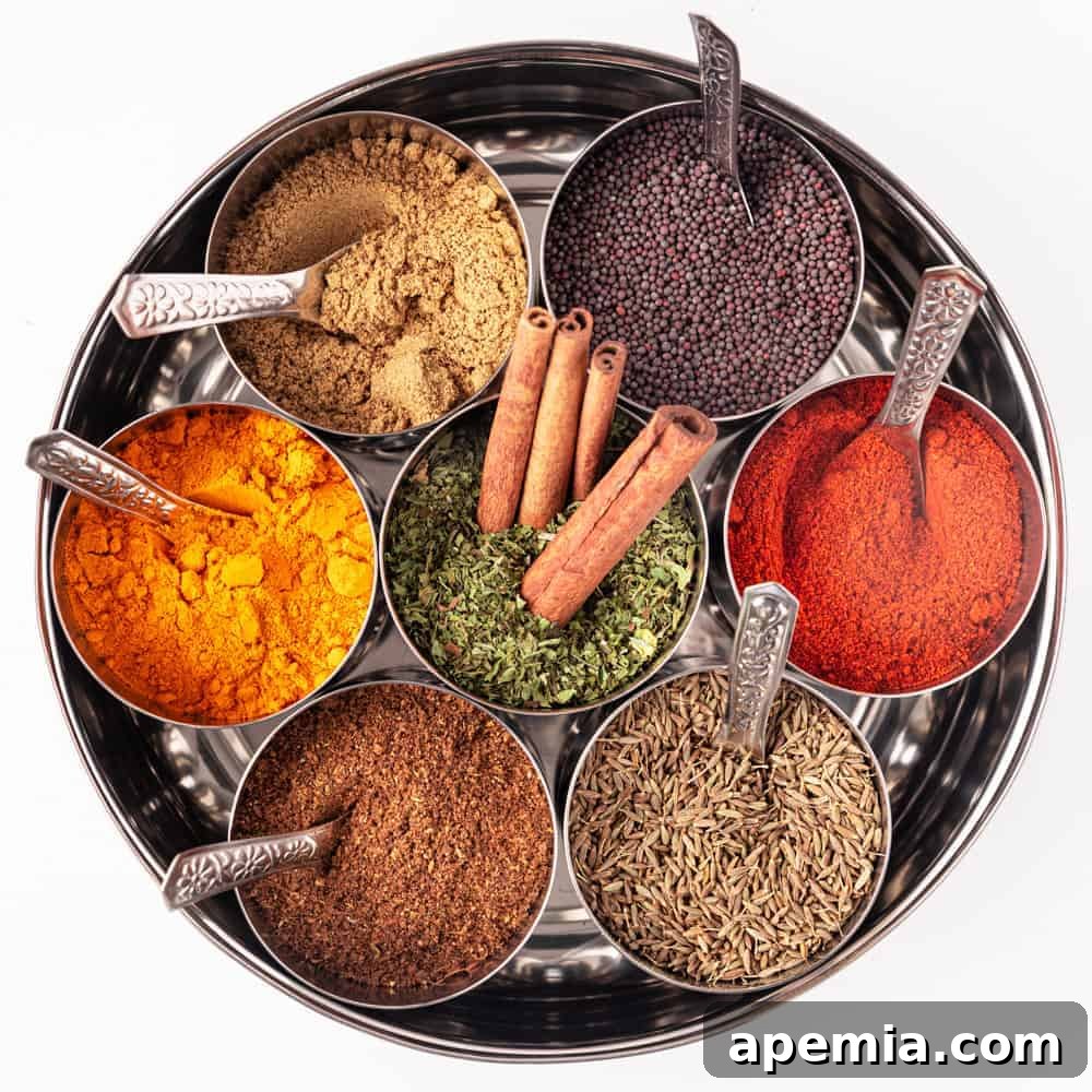Master Your Curry Blend 3 Indian Masala Dabba filled with 7 bowls of spices