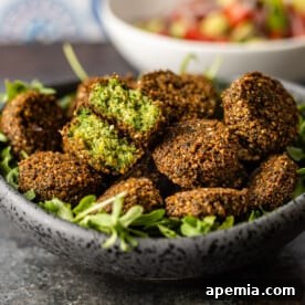 Egyptian Falafel (Ta'ameya) with fresh herbs and spices