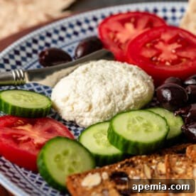 A vibrant close-up of Jibin, Lebanese white cheese, showcasing its creamy texture, served on a rustic wooden board.