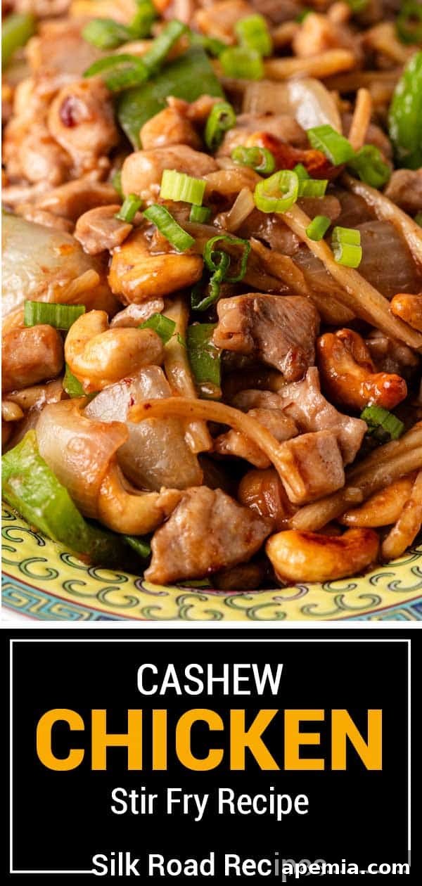 Delicious Cashew Chicken Stir-Fry 12 Titled image showing the delicious Cashew Chicken stir fry recipe