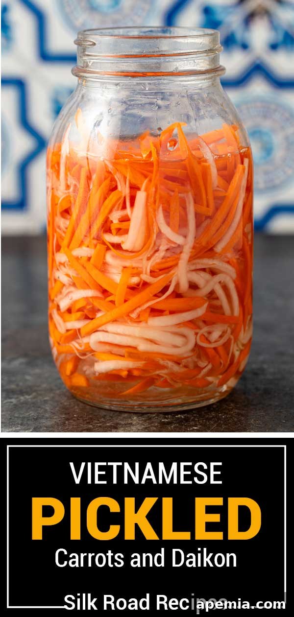 Crisp Vietnamese Pickled Daikon and Carrots 10 titled image (and shown): vietnamese pickled carrots and daikon