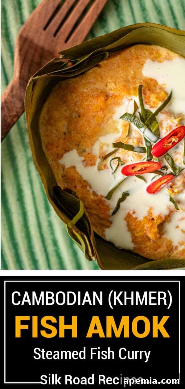 titled image (and shown): cambodian (khmer) fish amok steamed fish curry