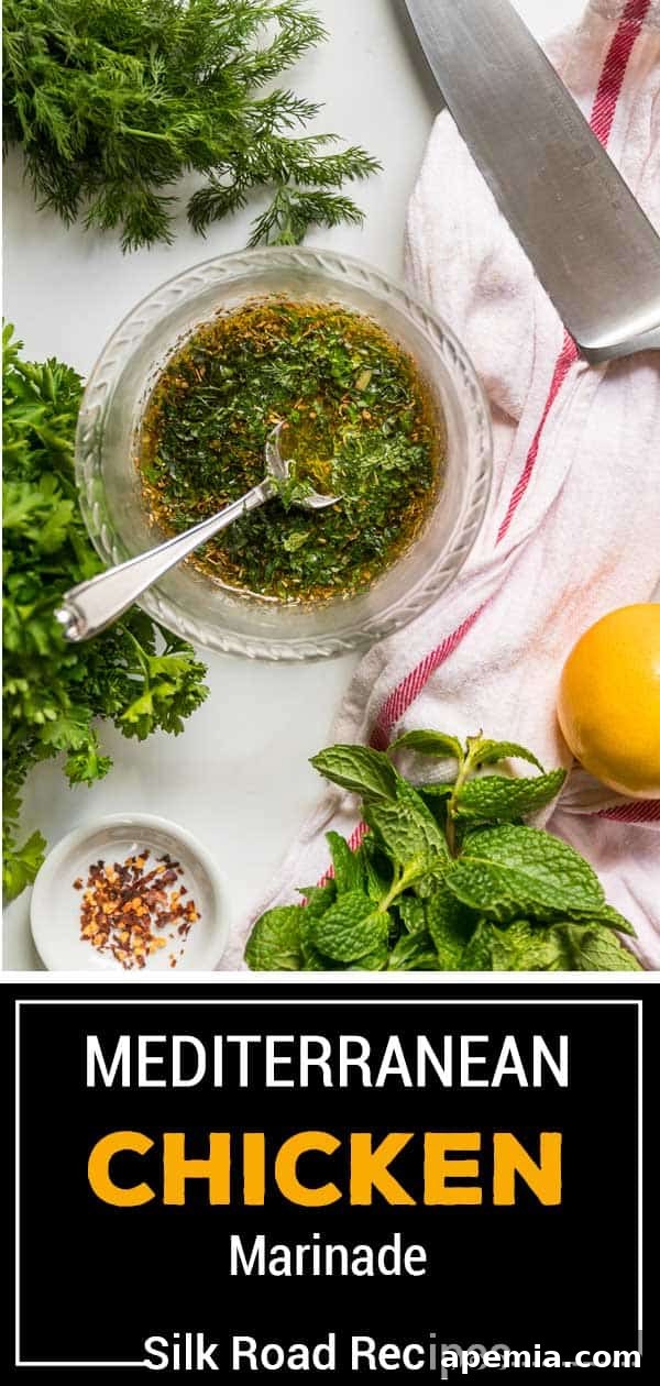 Titled image featuring the delicious Mediterranean Chicken Marinade, ready for your next meal.