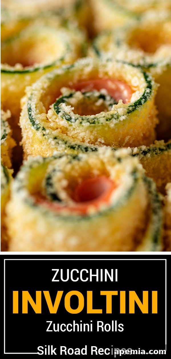 Large, appealing image titled: Zucchini Involtini (Zucchini Rolls)