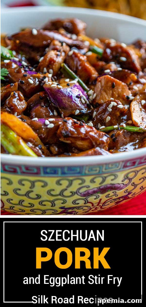 titled image (and shown) Szechuan Pork and Eggplant Stir Fry