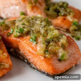 Baked Salmon with Ginger Scallion Sauce