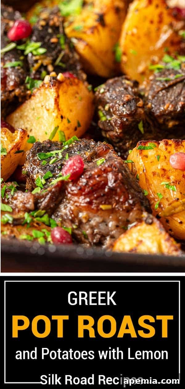 titled image (and shown): greek pot roast and potatoes with lemon