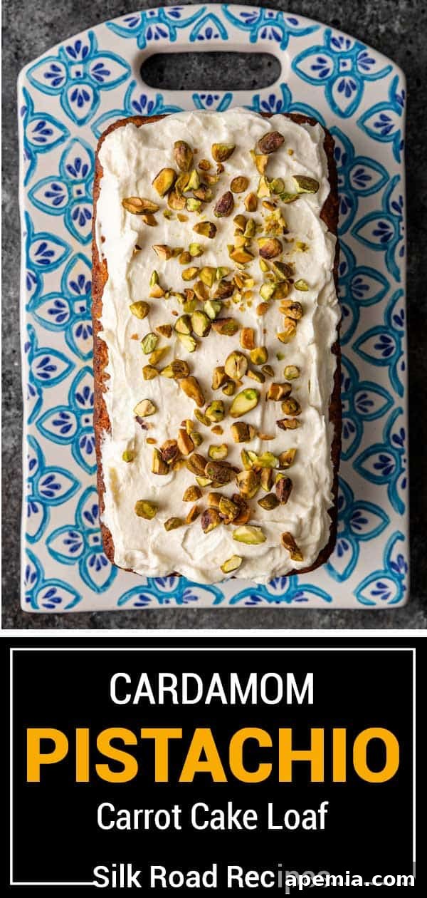 titled image (and shown): cardamom pistachio carrot cake loaf