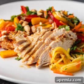 Cambodian Chicken Mango Salad dish, beautifully plated