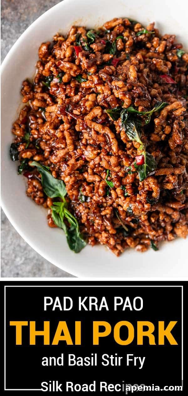 titled image (and shown): pad kra pao tha pork and basil stir fry