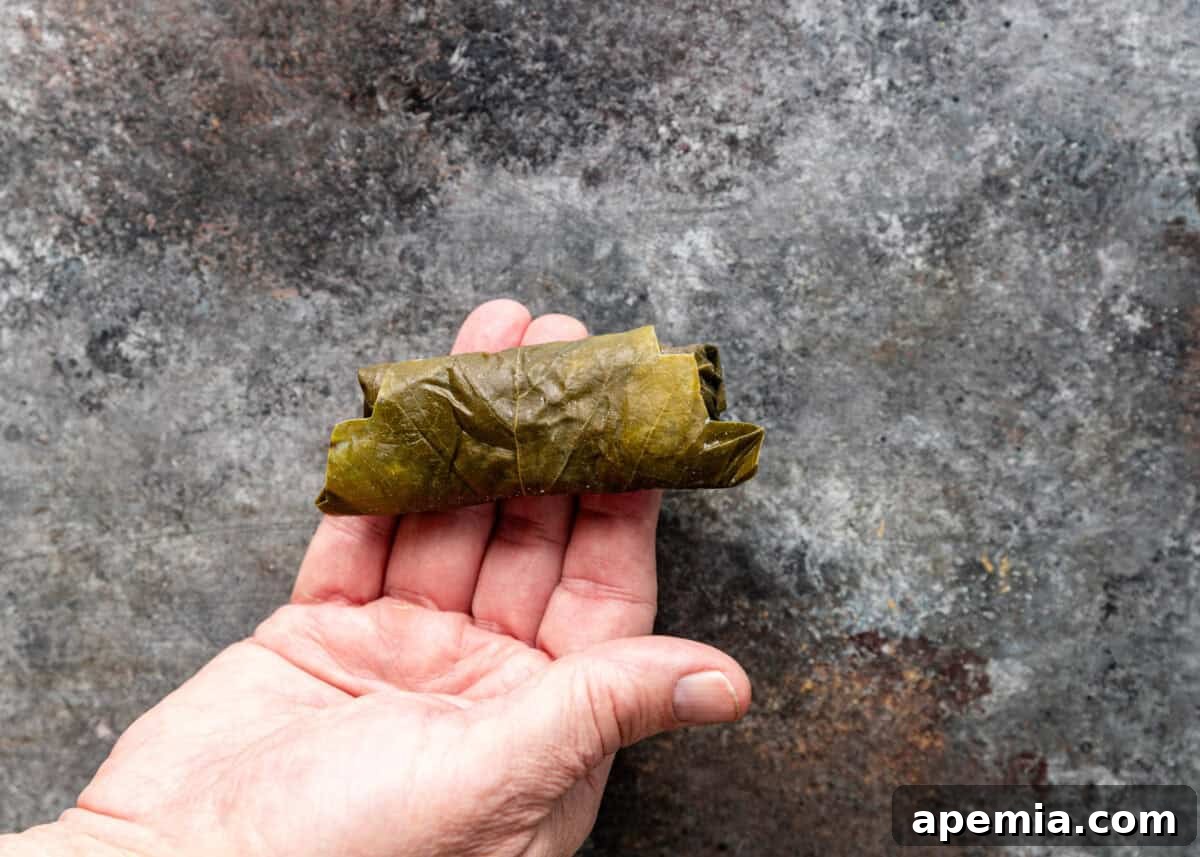 overhead process shot: hand holding rolled leaf over counter