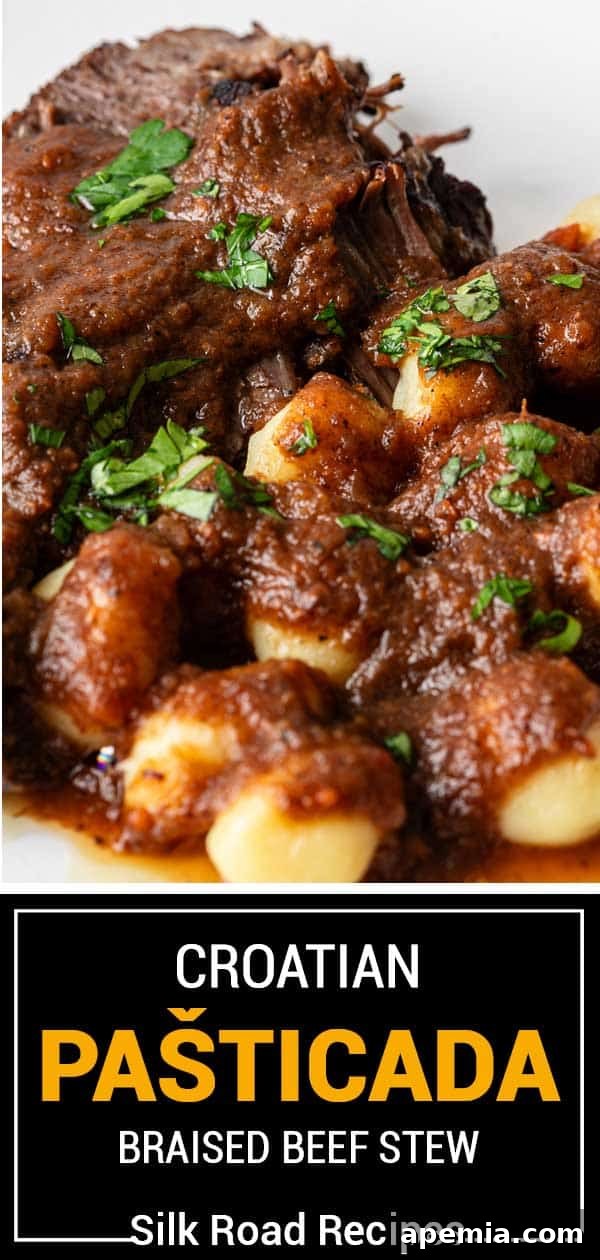 titled image (and shown) croatian pašticada braised beef stew