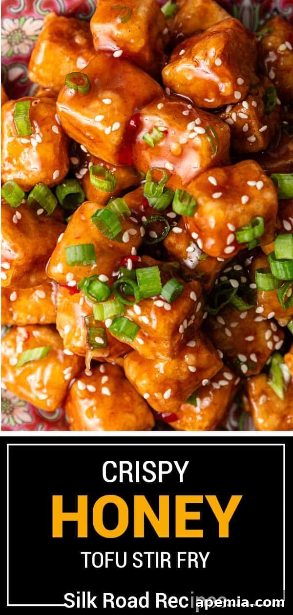 titled image (and shown) crispy honey tofu stir fry
