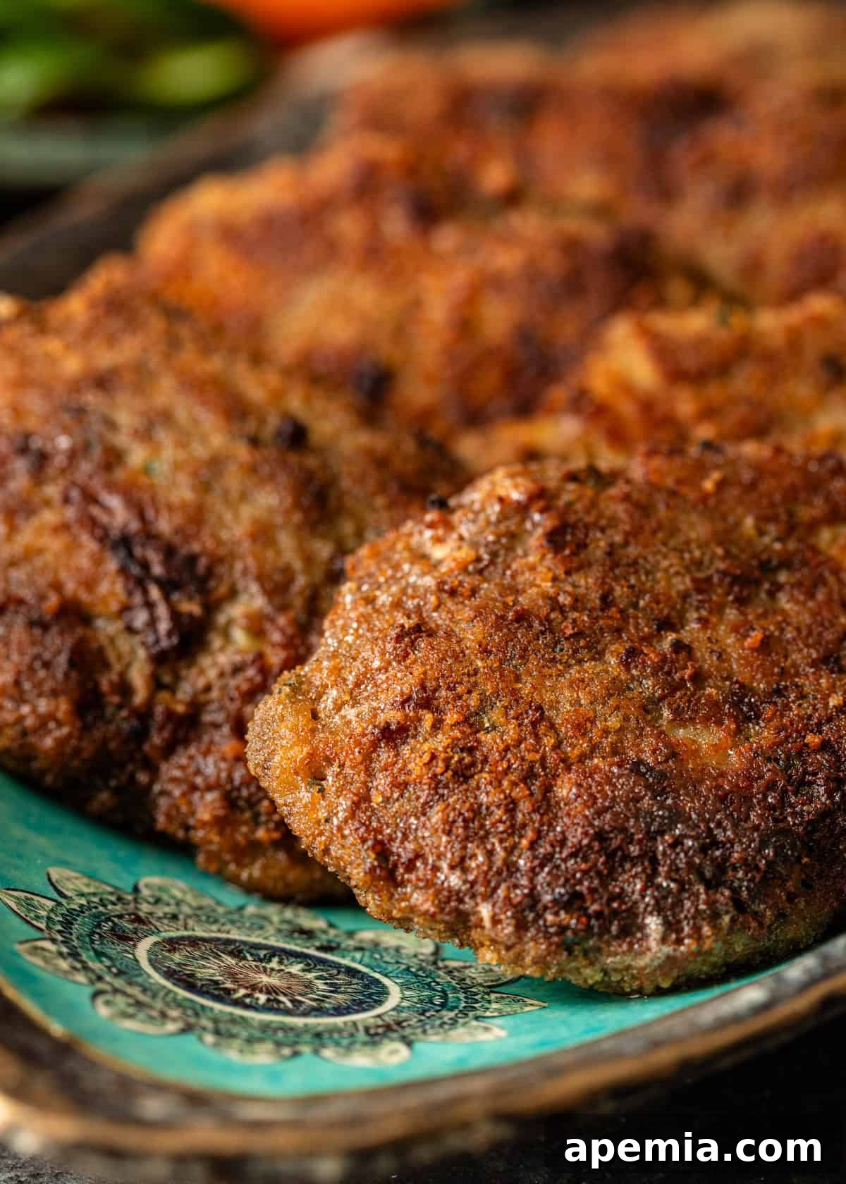 closeup side view: ready to serve beef and potato cakes