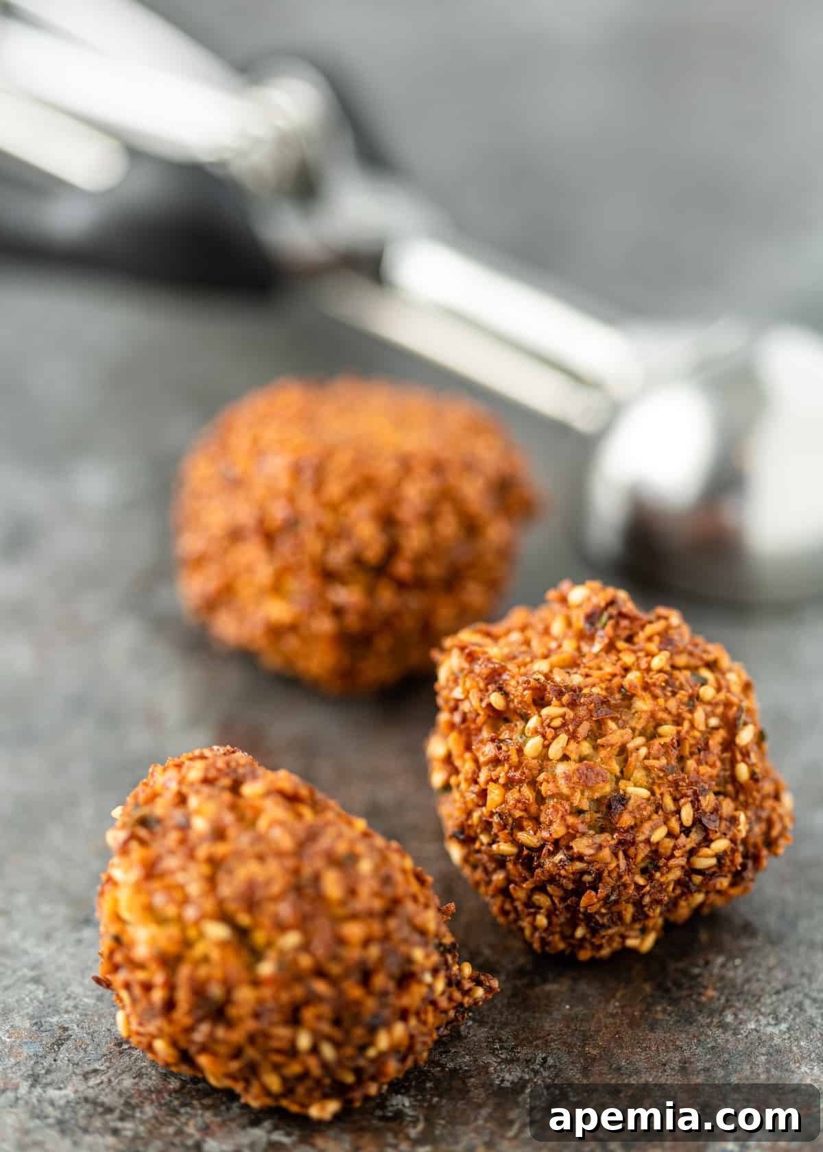 rounded falafel