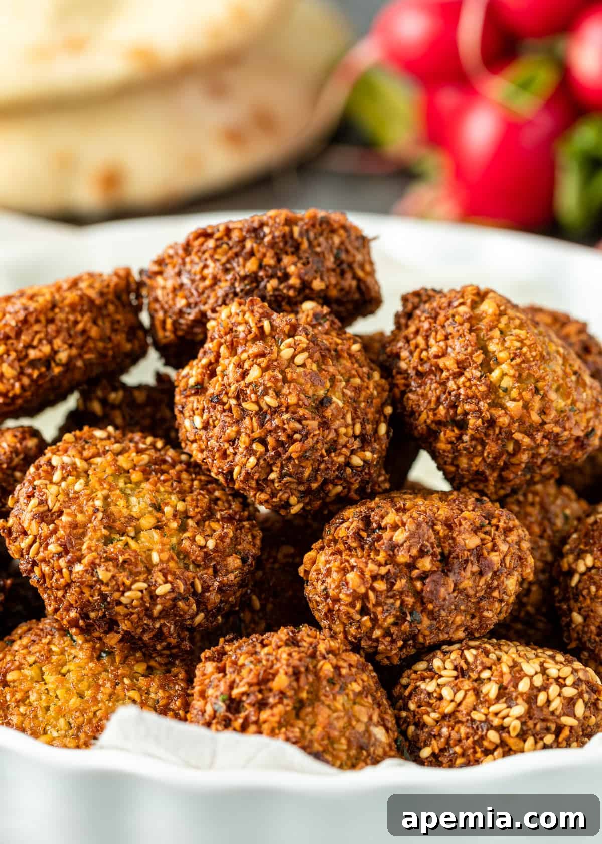 serving dish with falafel recipe