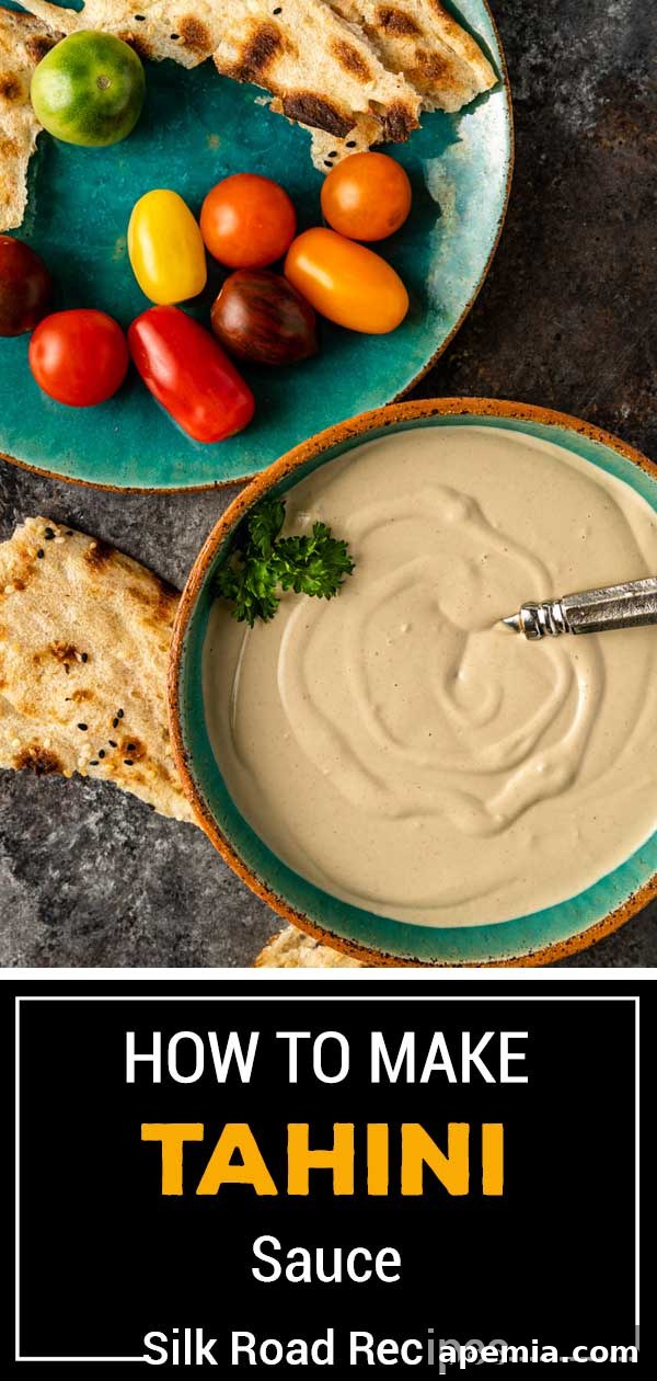 titled image for Pinterest (and shown): How to Make Tahini Sauce