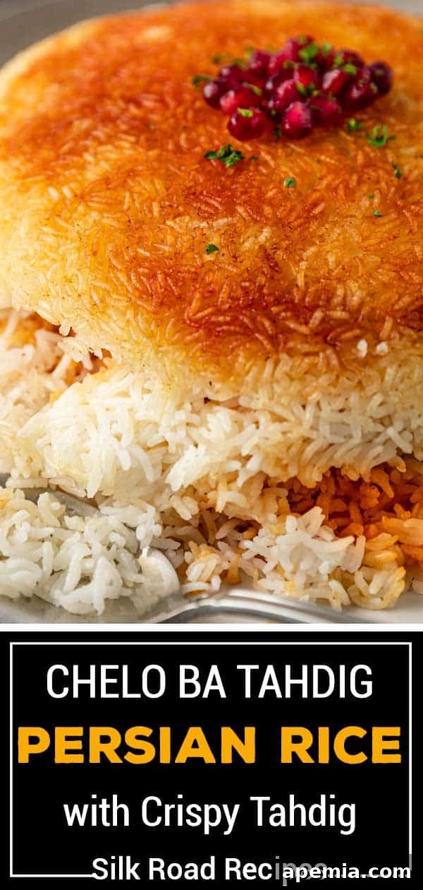 titled Pinterest image (and shown): Persian Rice Tahdig