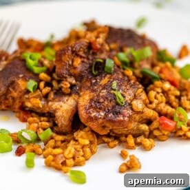 Moroccan spiced chicken smothered in barley, a delightful one-pan meal