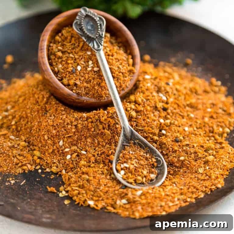 turkish spice blend in a bowl with a spoon