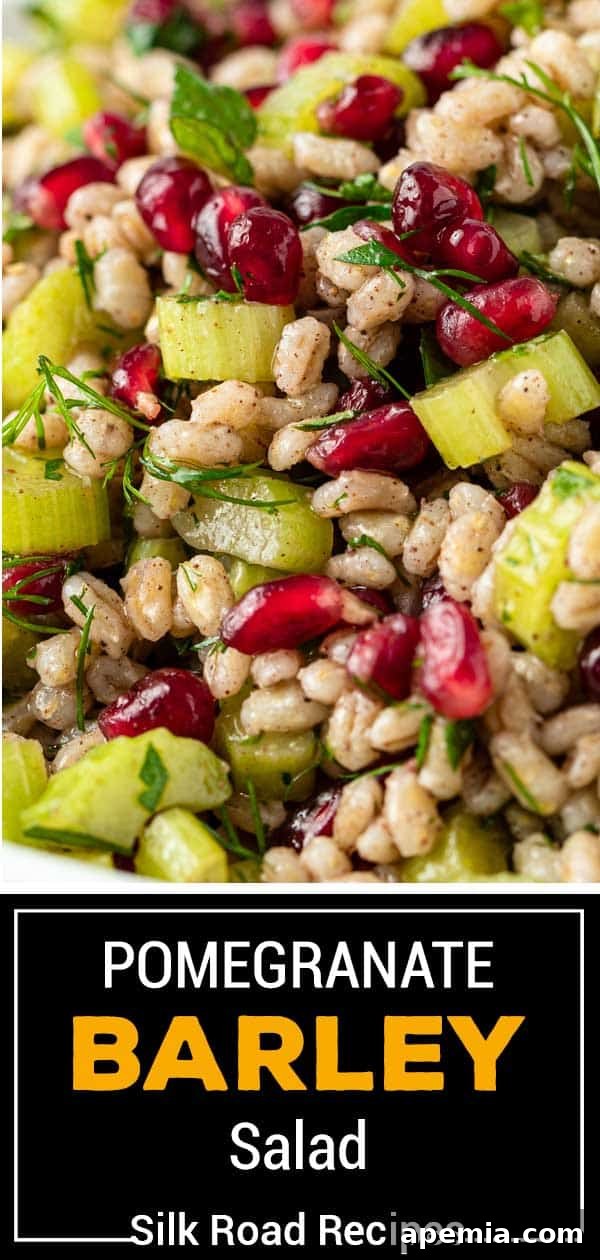 titled image (and shown): pomegranate barley salad