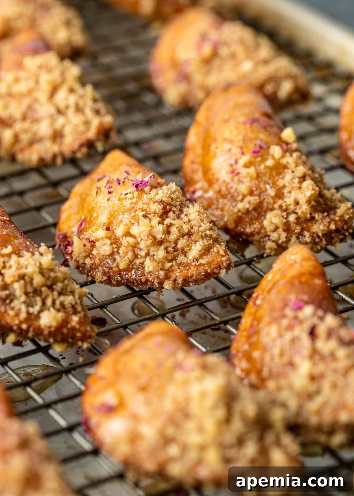 tray of fried stuffed Qatayef - Arabic dessert for Ramadan iftar