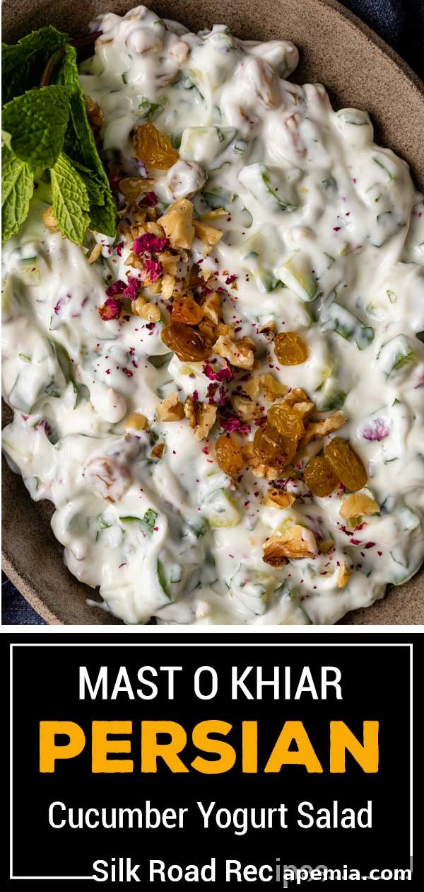 Refreshing Persian Mast O Khiar Cucumber Yogurt 9 titled image (and shown): mast o khiar persian cucumber yogurt salad