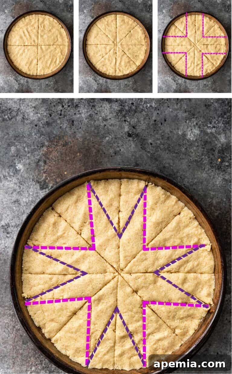Egyptian Basbousa Golden Semolina Bliss 7 Step-by-step photo collage demonstrating how to cut the traditional star design into Basbousa cake before baking.