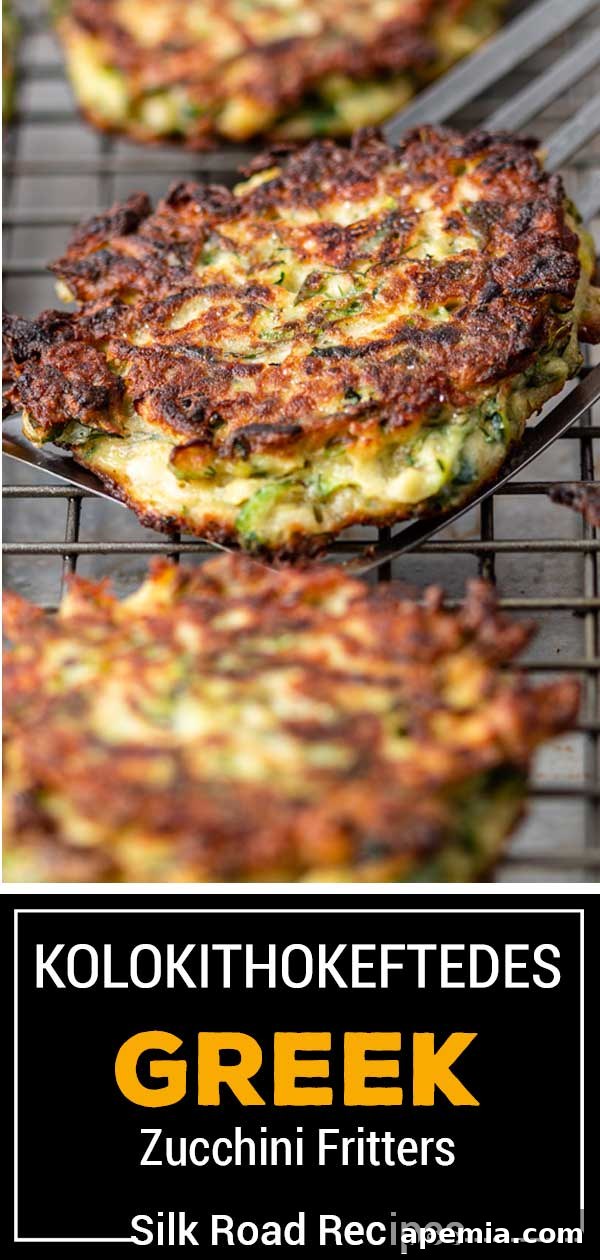 titled image for Pinterest shows pan fried squash patties