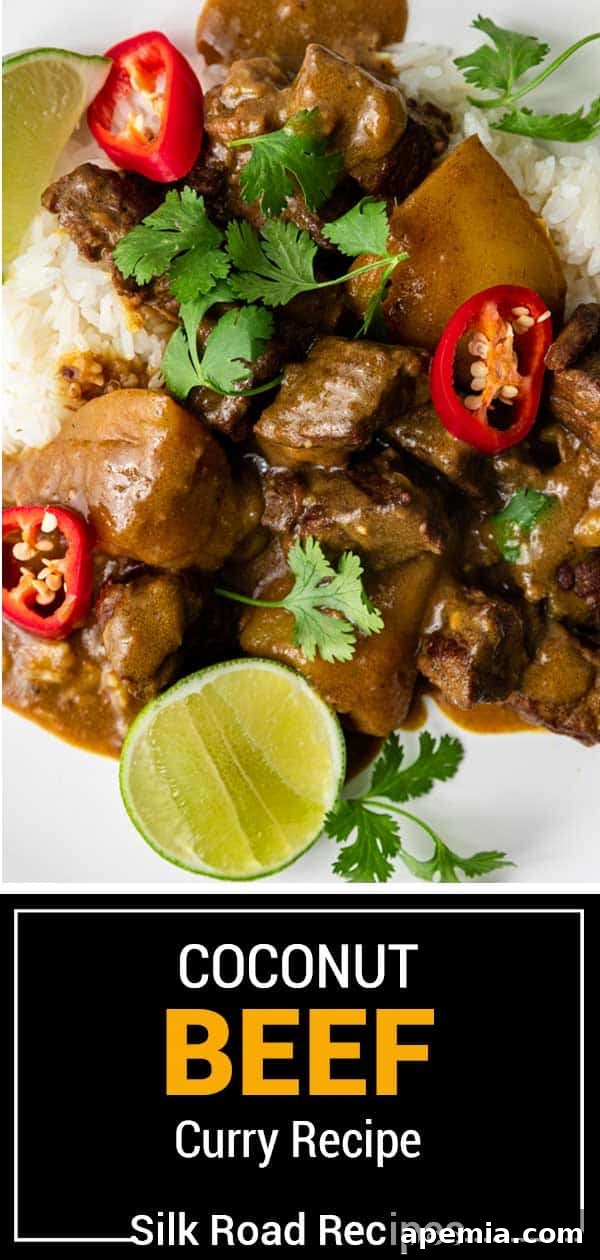 beef curry with potatoes and red chili