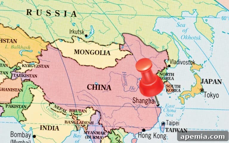Map highlighting China and surrounding Asian countries, symbolizing the culinary inspiration for the pork belly sliders.