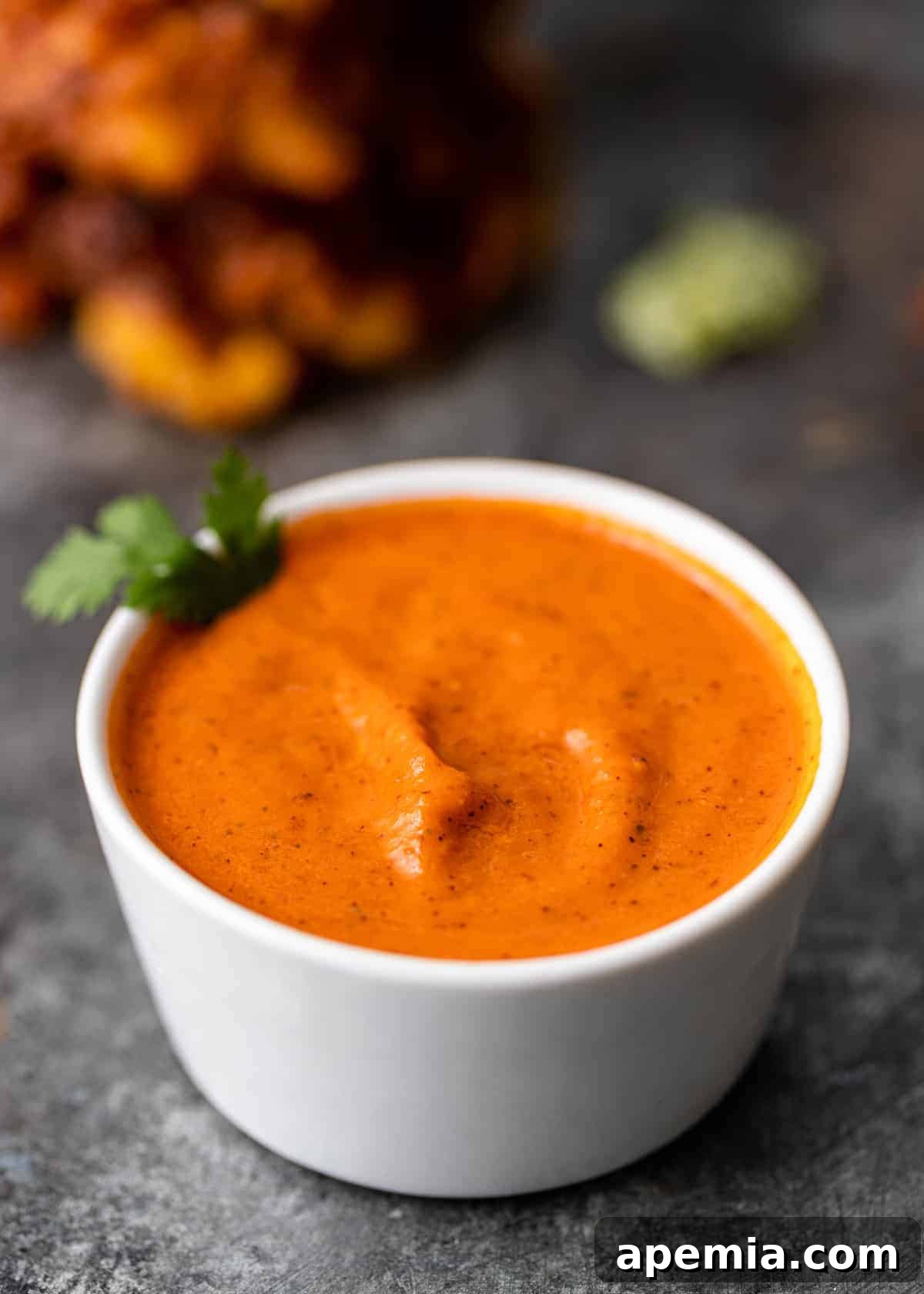 closeup: my tomato chutney recipe in small white bowl