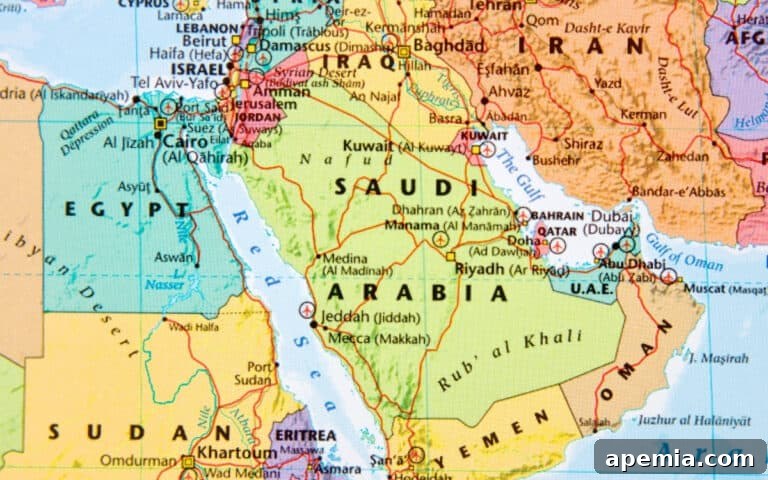 map of Egypt and Middle East