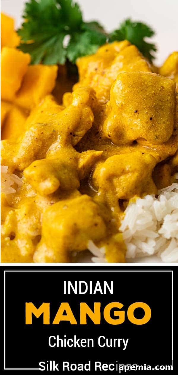 titled image: Indian Mango Chicken Curry, a delicious and aromatic dish