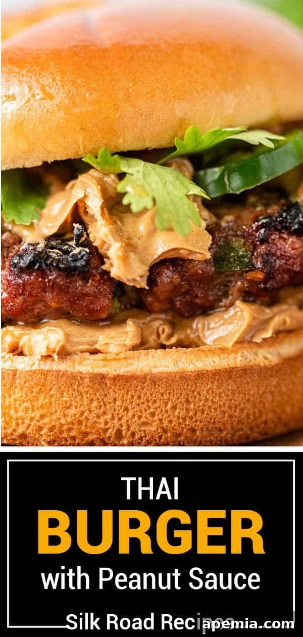 titled image (and shown): Thai burger with peanut sauce