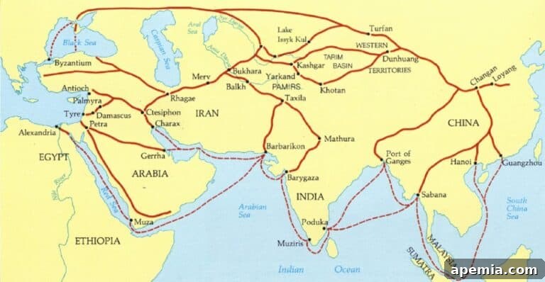 ancient silk road map