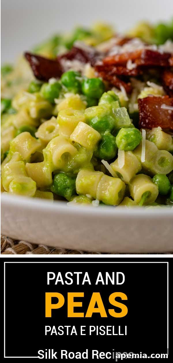 titled image (and shown) pasta and peas pasta e piselli