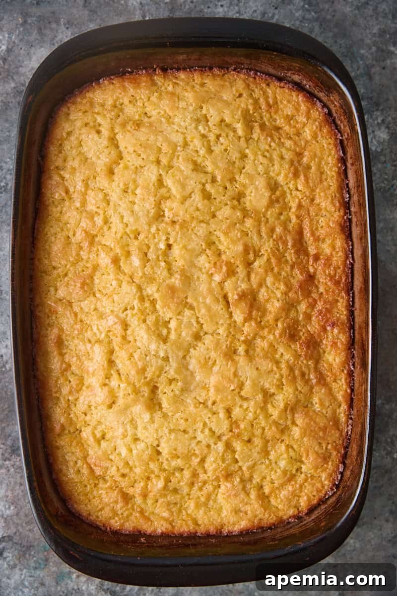 overhead process shot: cooling portokalopita in baking dish