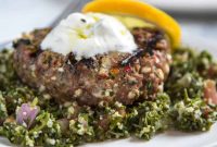 Grilled Greek Lamb Burger with Feta and Tzatziki