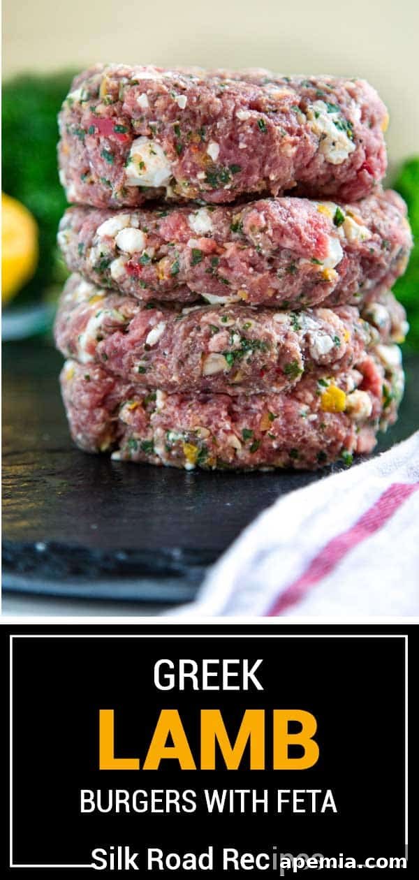 Grilled Greek Lamb Burger with Feta and Tzatziki 9 titled image (and shown) Greek lamb burgers with feta