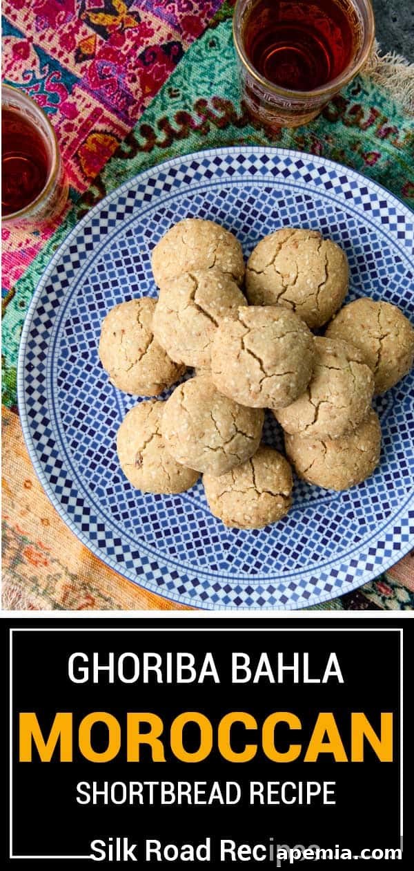 titled image (and shown) Ghoriba Bahla Moroccan shortbread recipe